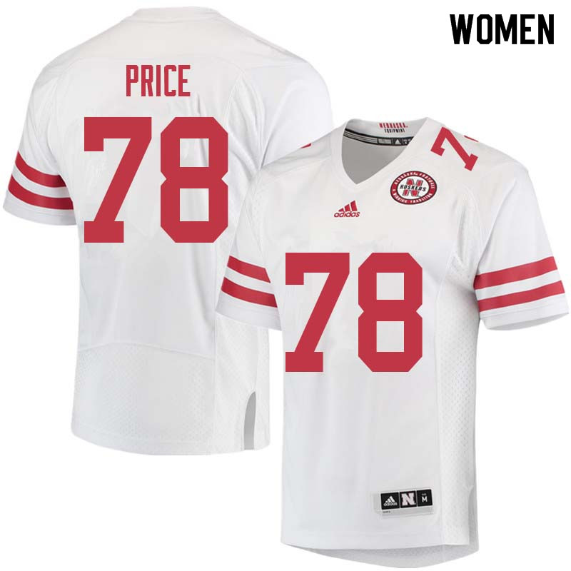Women #78 Givens Price Nebraska Cornhuskers College Football Jerseys Sale-White - Click Image to Close